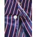 Mens Basic Striped Silk Thin Long Sleeve Home Casual Pajama Set