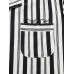 Cotton Mens Vertical Stripes Revere Collar Long Sleeve Home Pajama Set With Pocket