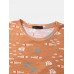 Men Cotton Allover Fish Print Round Neck Short Sleeve Leisure T  Shirts