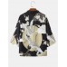 Mens Crane   Floral Graphic Front Open Luxury Kimonos