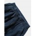 Mens Corduroy Applique Drawstring Cuffed Pants With Pocket