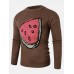 Mens Fruit Knitted Pattern Long Sleeve Casual Sweaters