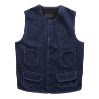 Men's Vintage Thin Fleece Workwear Denim Vest 89962464M