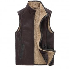 MEN'S SUEDE BROWN VERTICAL POCKET VEST 125618419QX MEN'S SUEDE BROWN VERTICAL POCKET VEST 125618419QX
